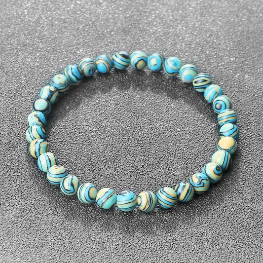 Nina - Blauer Malachit Naturstein Armbänder