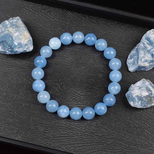 Alissa- Natürliche Aquamarin-Quarz-Perlen Armbänder